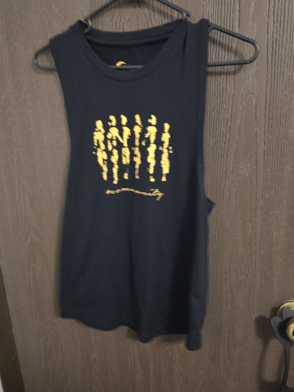 ZYIA Black Tank Top with Yellow Graphic